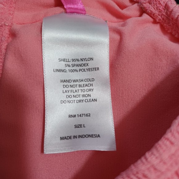 Betsey Johnson Scrunch Bunch Rose Bikini Top Pink Rosettes - Picture 10 of 11